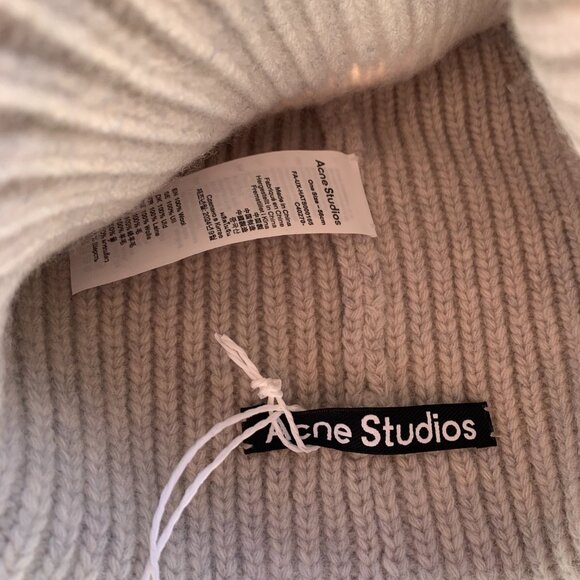 Acne Studios Face Patch Wool Beanie – Light Gray, New main image 4